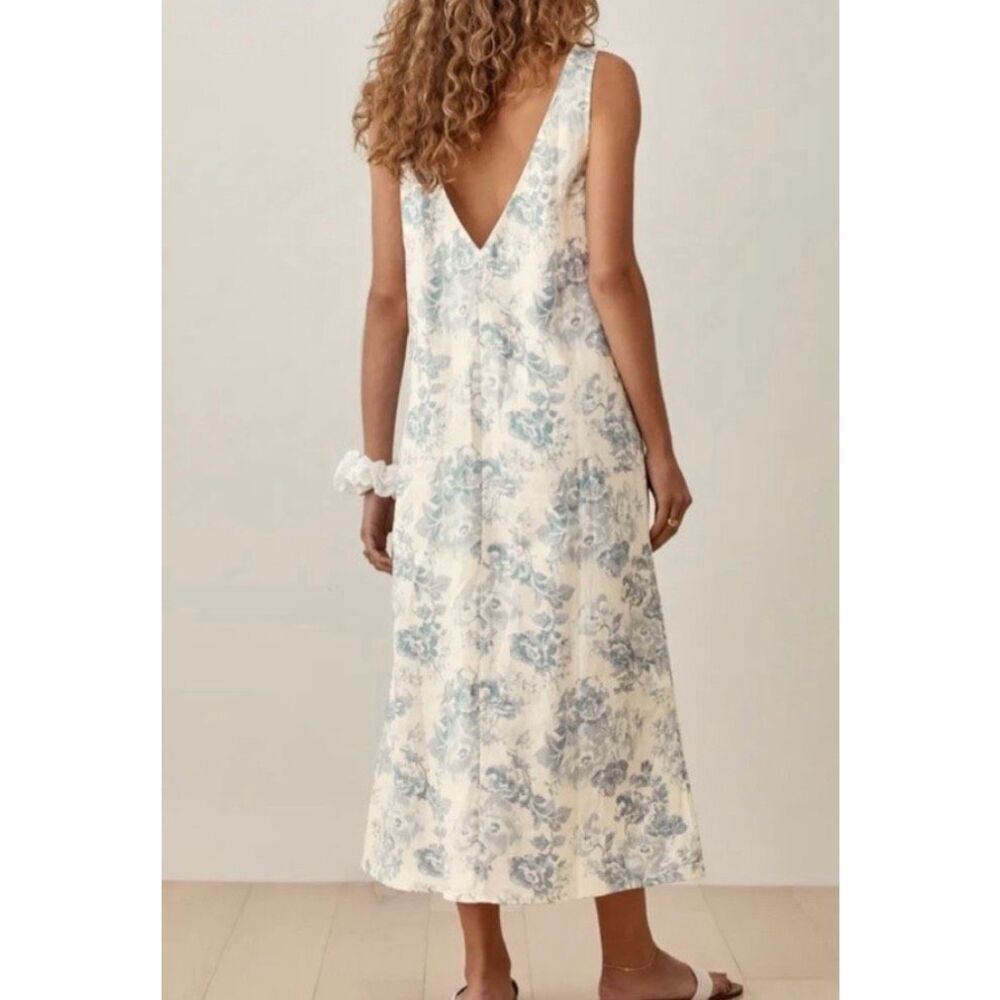 Reformation Monique Linen Dress | Medium in the Teacup - Picture 2 of 9